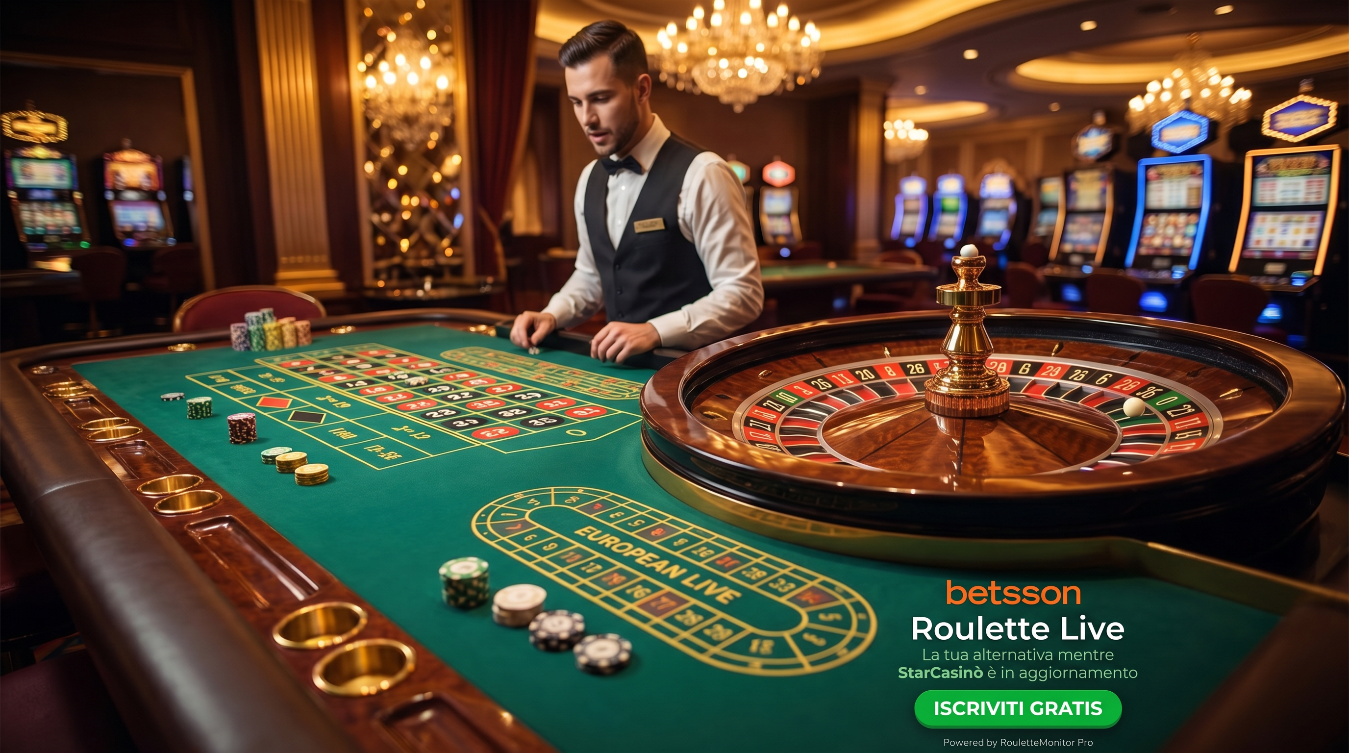 Tavolo Roulette Live su Betsson con dealer professionista